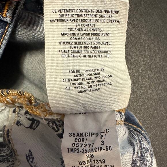 Anthropologie Pilcro and the Letterpress Medium Wash Flare Leg Jeans Size 28 - Picture 7 of 10